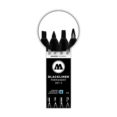 Molotow Water-Proof Blackliners Set 3, 4 pcs.