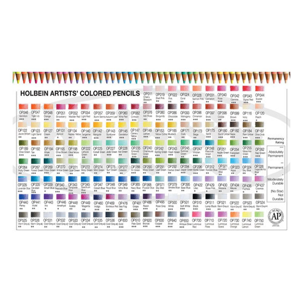Holbein Artists' Colored Pencils Set of 12, Basic
