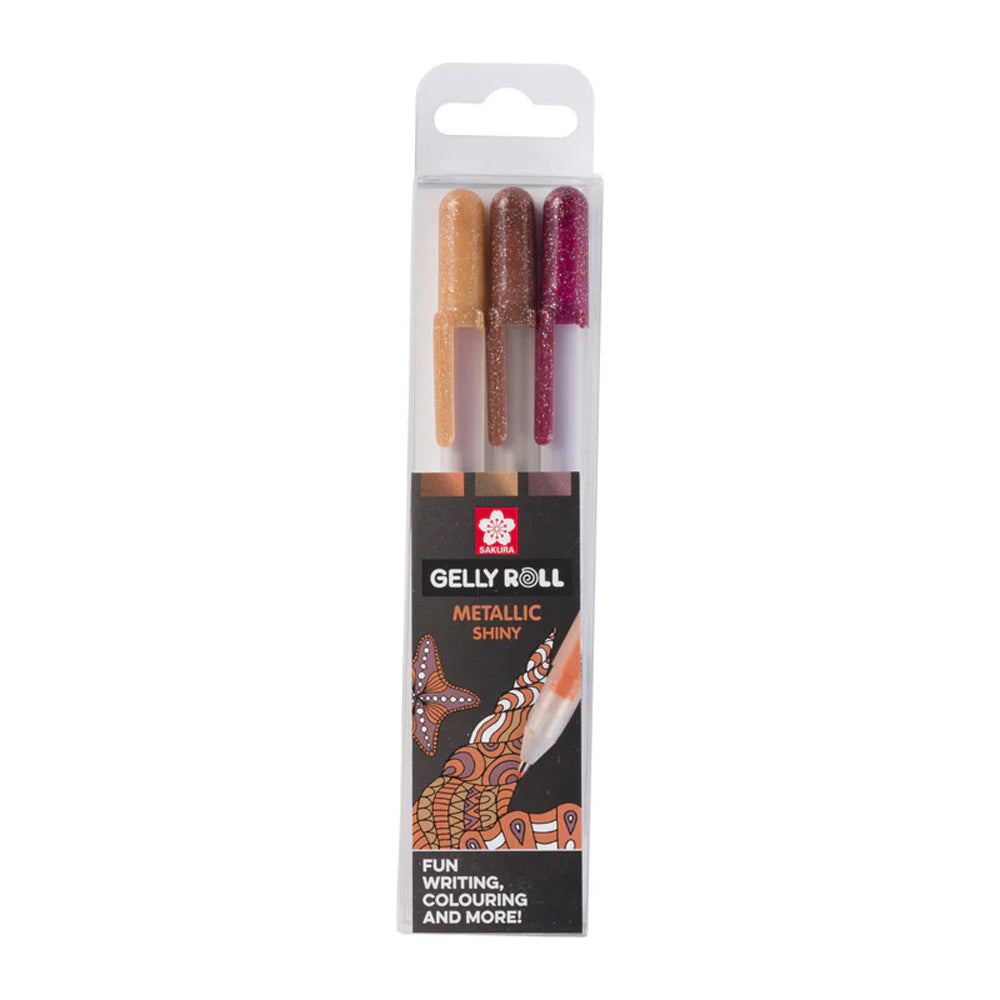 Sakura Gelly Roll Gel Pens Set Metallic Nature, 3 colors
