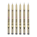 Sakura Pigma Micron Black Fineliner Set, 6 Pens