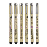 Sakura Pigma Micron Black Fineliner Set, 6 Pens