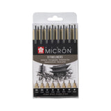 Sakura Pigma Micron Black Fineliner Set, 8 Pens