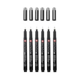 Sakura Pigma Micron Black Edition Set, 6 Pens + Pen Case