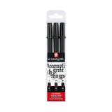 Sakura Pigma Calligrapher Pens Set, 3 pcs., Black
