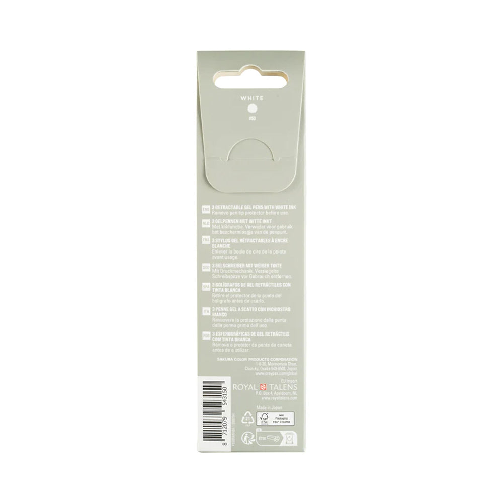 Sakura Gelly Roll White Gel Pens Set, 3 pcs.