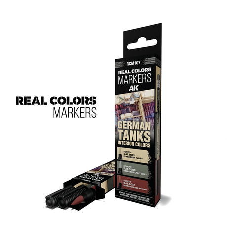 AK Interactive Real Colors Markers German Tanks Interior Colors Set, 3 pcs.