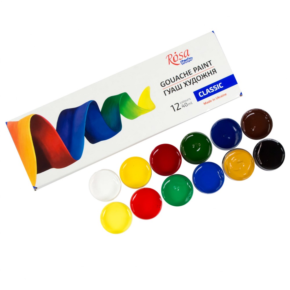 ROSA Studio Gouache Paint Set, special box, 12x40 ml