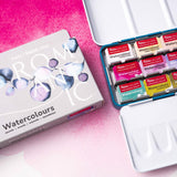 ROSA Gallery Watercolour Metal Tin Set - Romantic, 21 colours