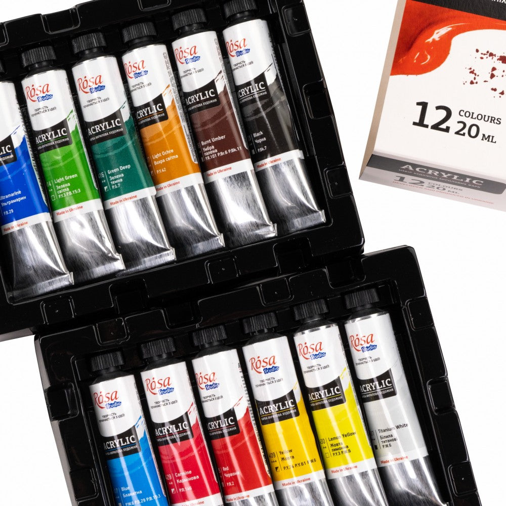 ROSA Studio Acrylic Paint Set, 12x20 ml