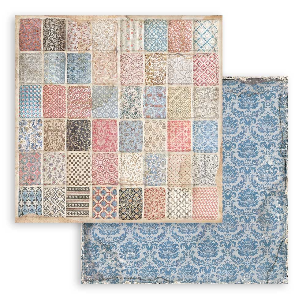 Stamperia Double-Sided Scrapbooking Paper Set - Vintage Library Backgrounds Selection, 10 units