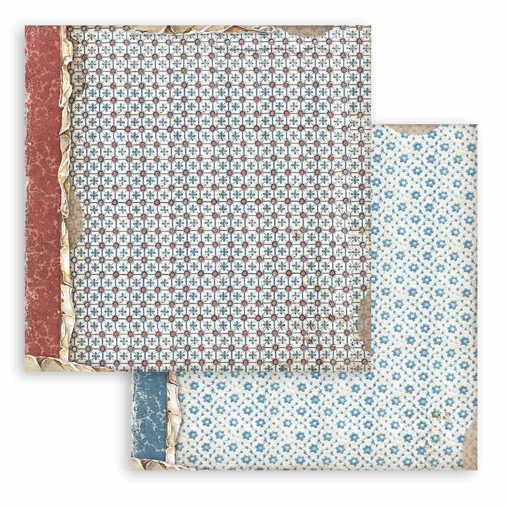 Stamperia Double-Sided Scrapbooking Paper Set - Vintage Library Backgrounds Selection, 10 units