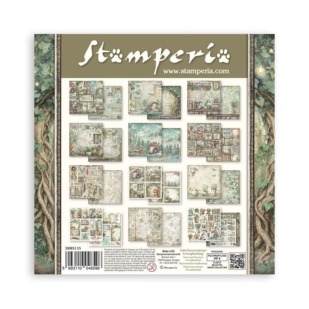 Stamperia Double-Sided Scrapbooking Paper Set - Herbarium Silvae,  10 units