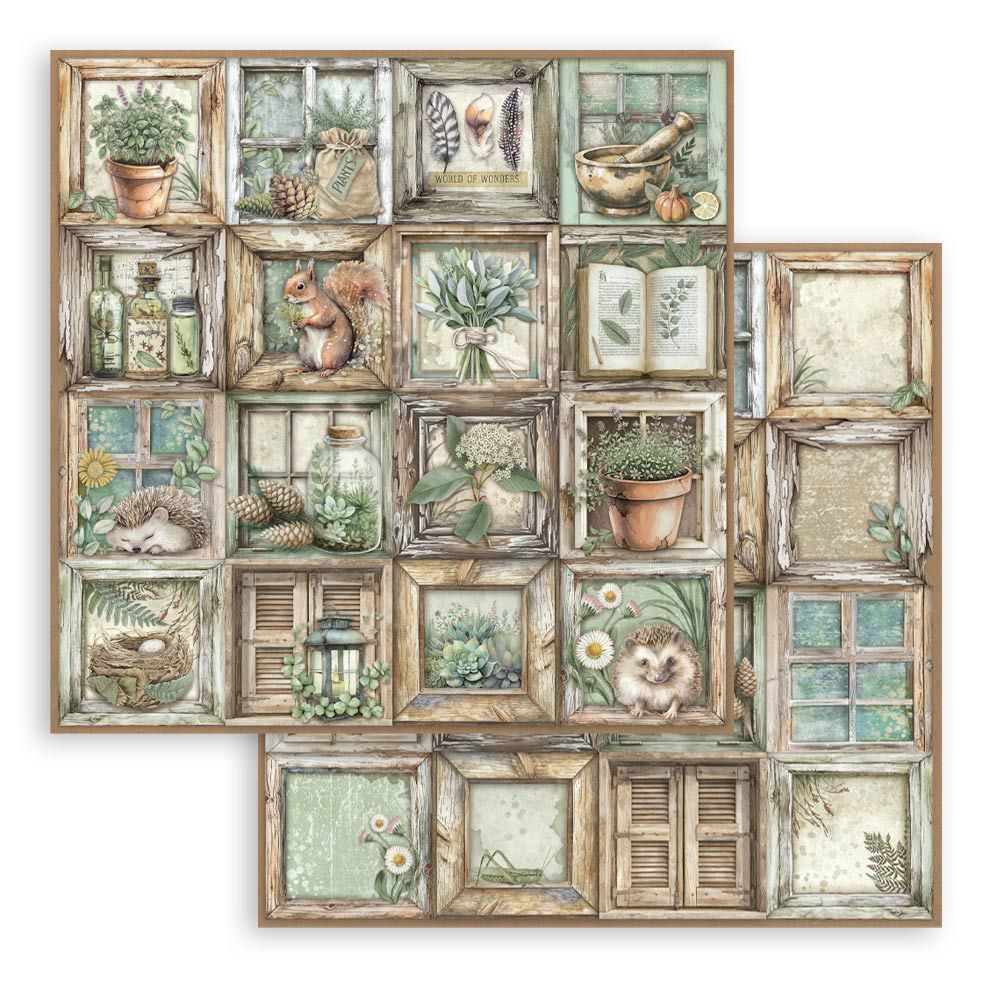 Stamperia Double-Sided Scrapbooking Paper Set - Herbarium Silvae,  10 units