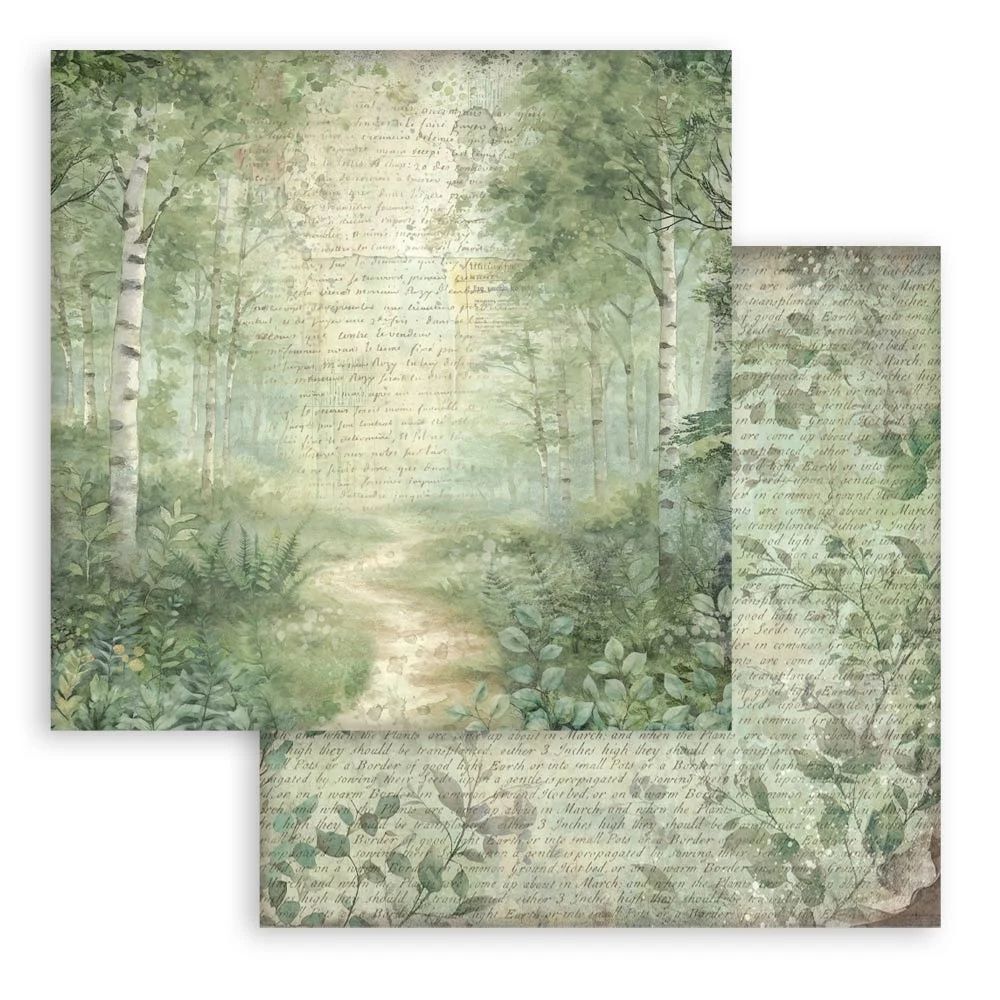 Stamperia Double-Sided Scrapbooking Paper Set - Herbarium Silvae Backgrounds Selection, 10 units