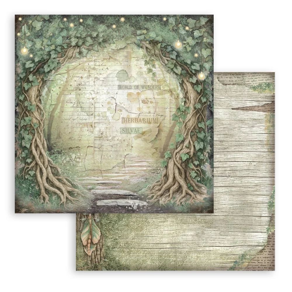 Stamperia Double-Sided Scrapbooking Paper Set - Herbarium Silvae Backgrounds Selection, 10 units