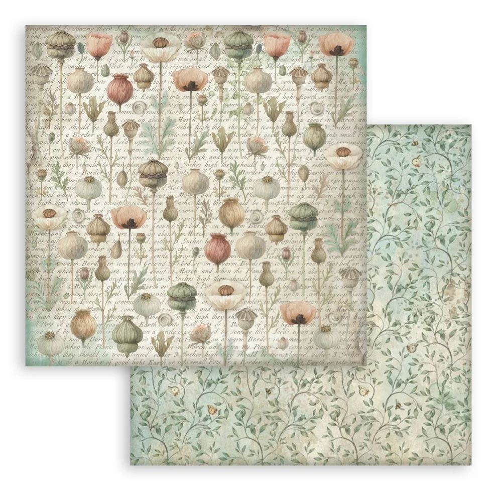Stamperia Double-Sided Scrapbooking Paper Set - Herbarium Silvae Backgrounds Selection, 10 units