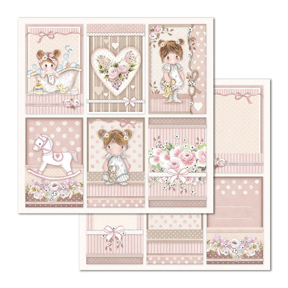 Stamperia Double-Sided Scrapbooking Paper Set - Little Girl, 10 units