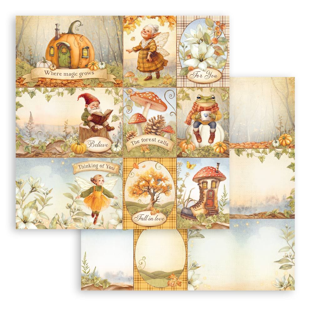 Stamperia Double-Sided Scrapbooking Paper Set - Whispering Woods, 10 units