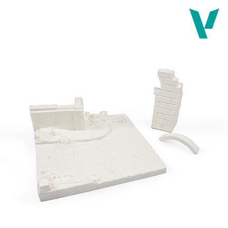 Vallejo German Ruined Building Base, 15.5×15.5 cm