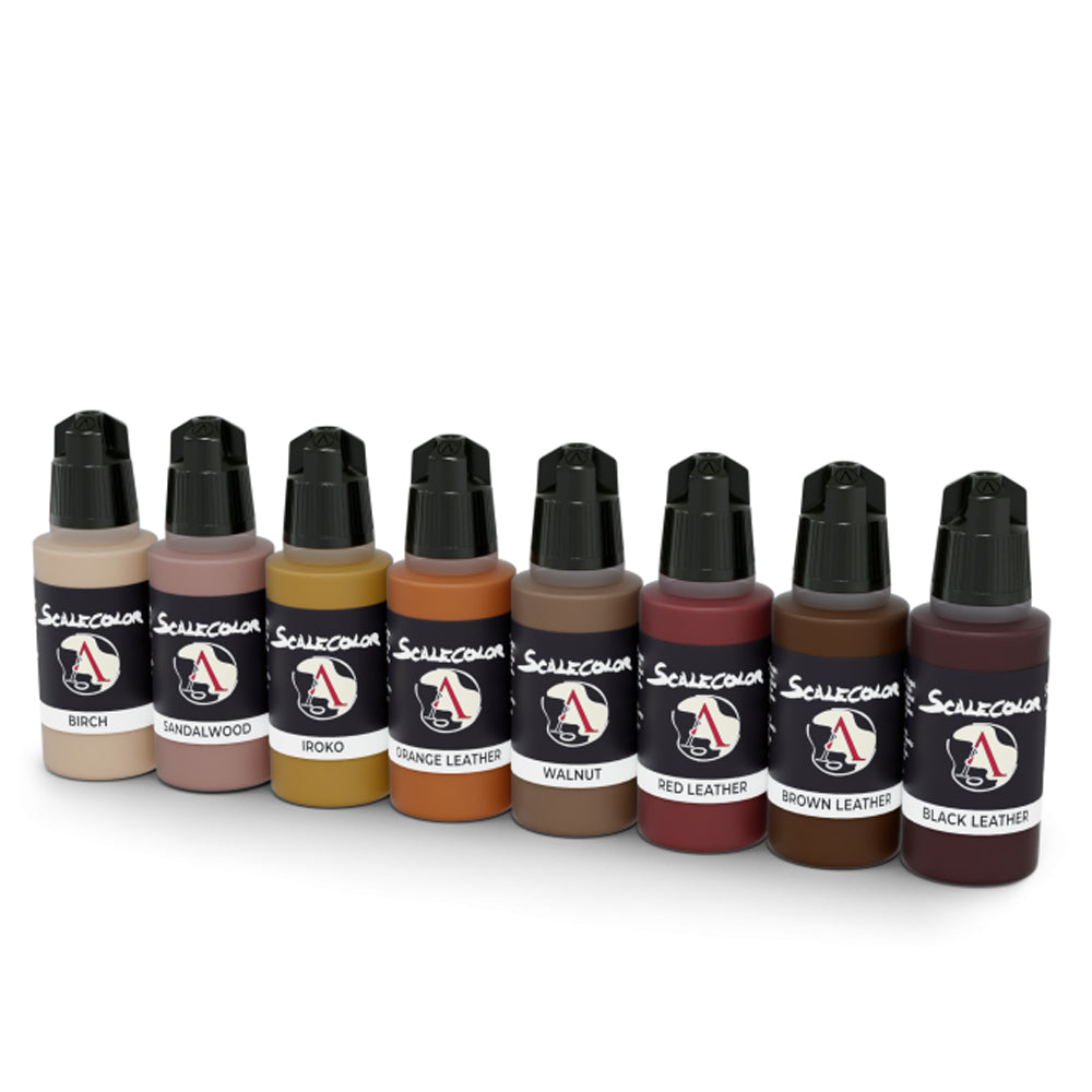 Scale 75 WOOD and LEATHER Acrylic Paint Set, 8x17 ml