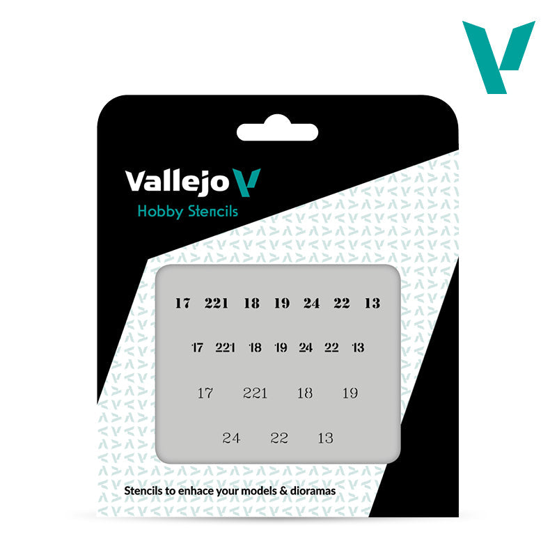 Vallejo Hobby Stencils - Soviet Numbers WWII