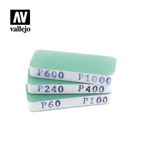 Vallejo Set of 3 Flexi Sanders Dual-Grit, 80x30x12 mm