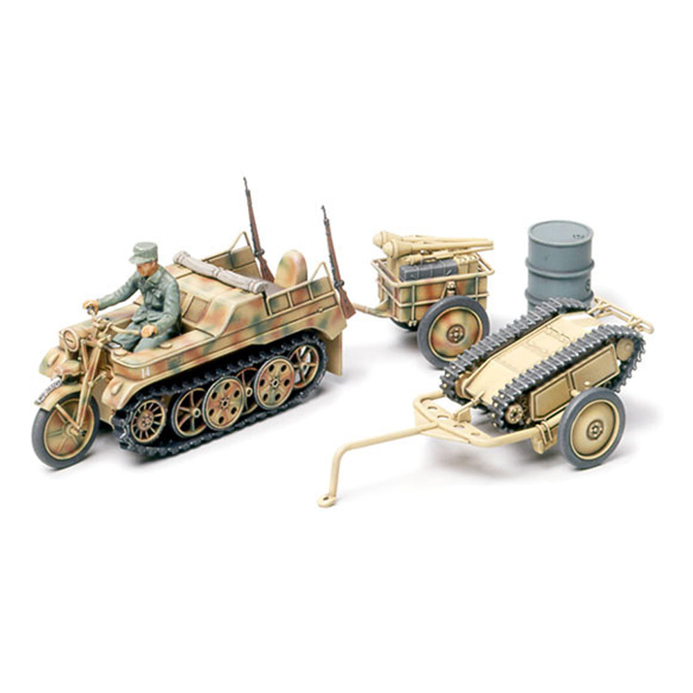 Tamiya Kettenkraftrad with Cart and Goliath Model Kit, 1:48