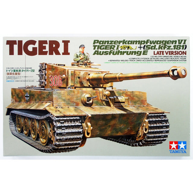 Tamiya German Tiger I Tank Late Version Scale Model, 1:35