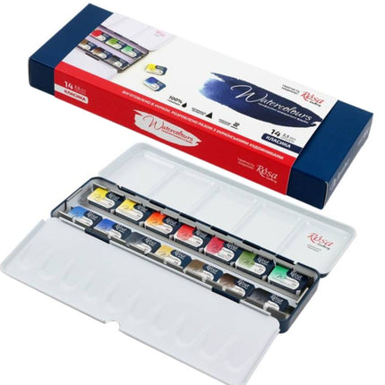 ROSA Gallery Watercolour Travel Set - Classic, 14 colours