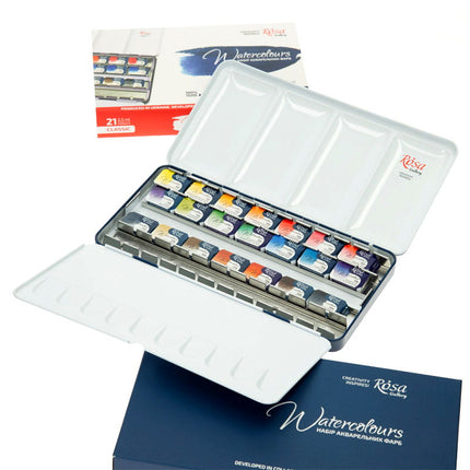 ROSA Gallery Watercolour Travel Set - Classic, 21 colours