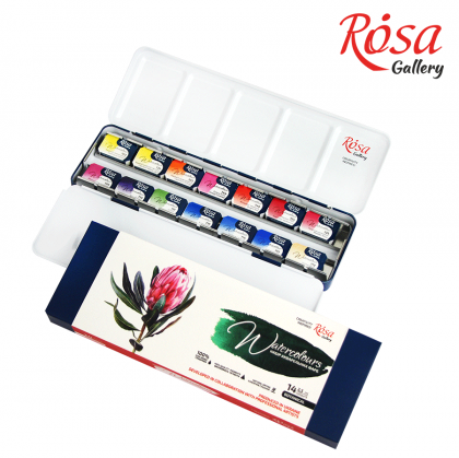 ROSA Gallery Watercolour Travel Set - Botanical, 14 colours