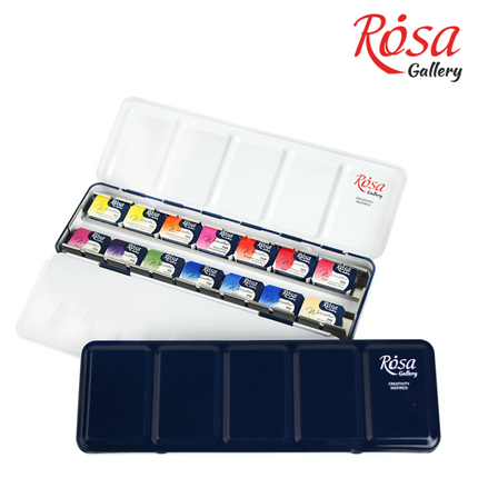 ROSA Gallery Watercolour Travel Set - Botanical, 14 colours