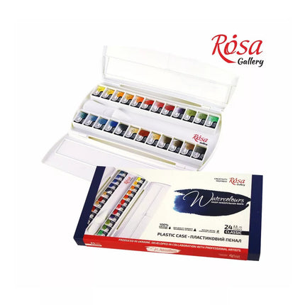 ROSA Gallery Watercolour Travel Set - Classic, 24 colours