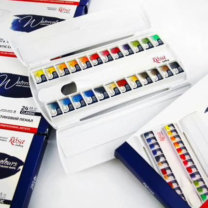 ROSA Gallery Watercolour Travel Set - Classic, 24 colours