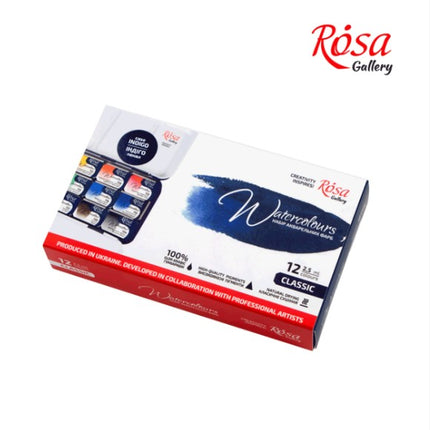 ROSA Gallery Watercolour Travel Set - Classic, 12 colours