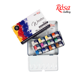 ROSA Gallery Watercolour Metal Tin Set - Monopigmented, 12 colours