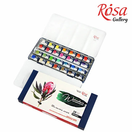 ROSA Gallery Watercolour Travel Set - Botanical, 28 colours