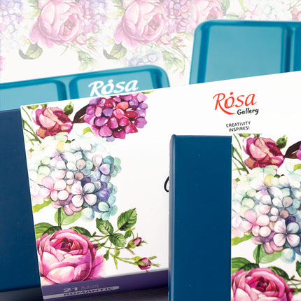 ROSA Gallery Watercolour Travel Set - Romantic, 21 colours