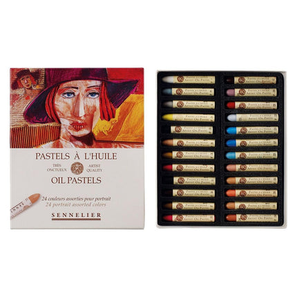 Sennelier Oil Pastels Set, 24 Portrait Assorted Colours