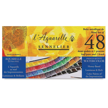 Sennelier L'Aquarelle Watercolour Set, 48 Half Pans