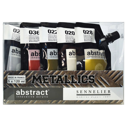 Sennelier Abstract Acrylic Paint Set, 5 Metallic Colours