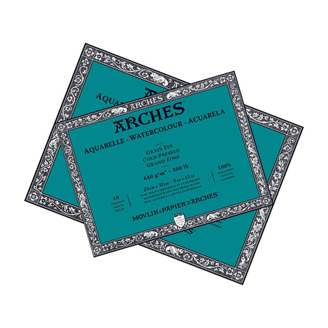 Arches Watercolour Paper Block, Cold Pressed, 640 gsm, 100 % Cotton, 10 Sheets