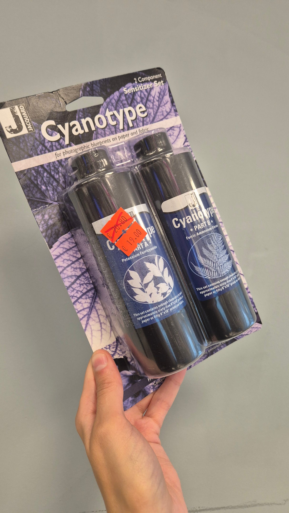 Cyanotype popieriaus jautrinimo šviesai miltelių rinkinys