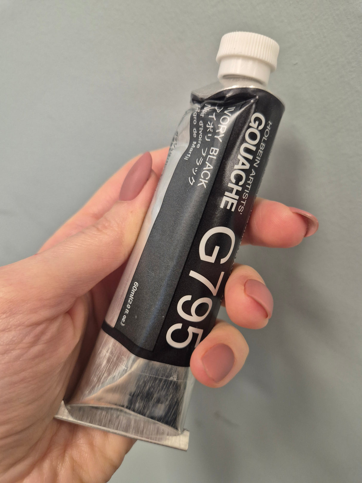 Holbein Artists' guašas, Ivory Black 60ml