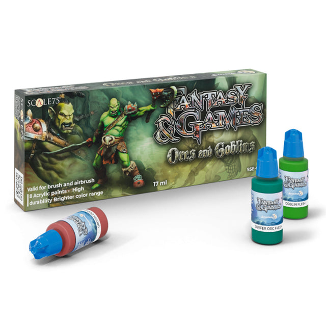 Scale 75 ORCS AND GOBLINS Acrylic Paint Set, 8x17 ml