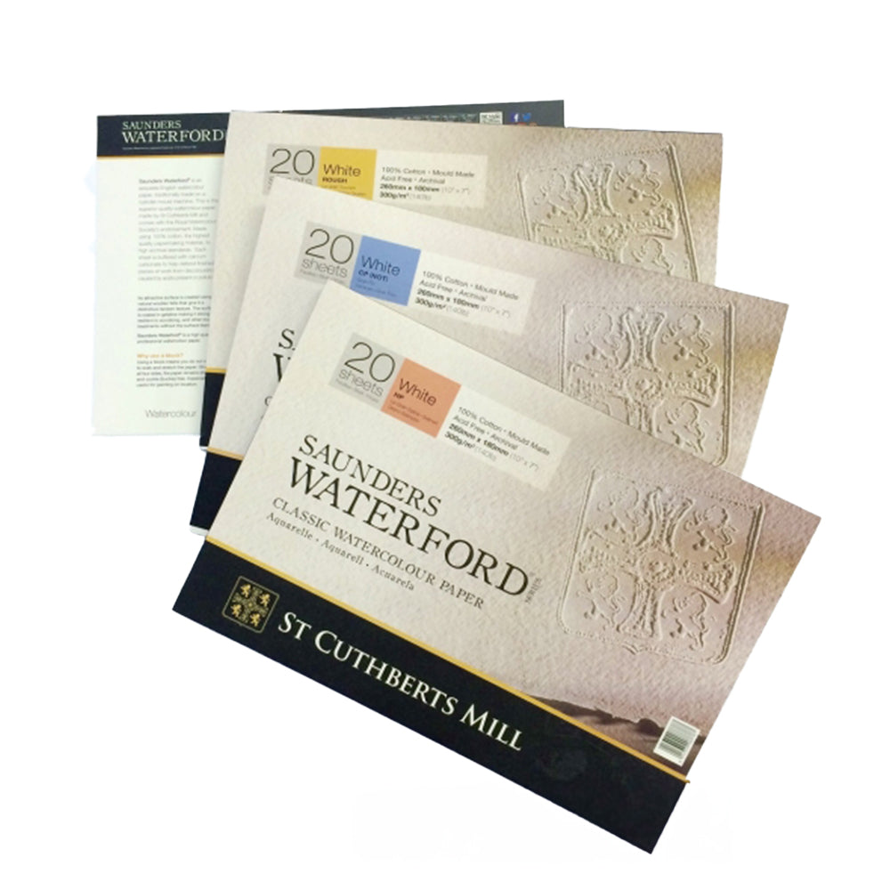 Saunders Waterford Watercolour Paper Block, 20 Sheets, 300 gsm