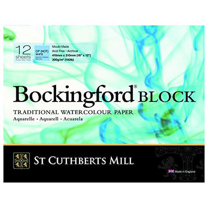 Bockingford Watercolor Block-Cold Press 300gsm 140lb, 12 sheets