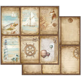 Stamperia Double-Sided Scrapbooking Paper Set - Sea Land, 10 units