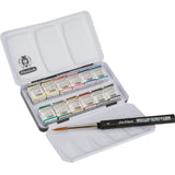 Schmincke Horadam Aquarell 12 Colour Set with a Brush, Half-Pan