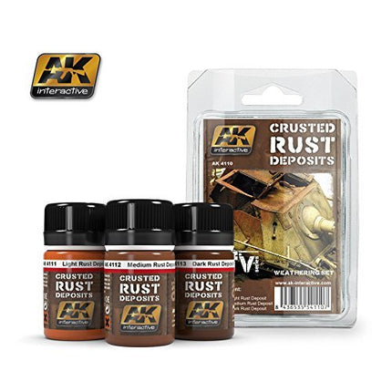 AK Interactive Crusted Rust Deposits Weathering Enamel Set